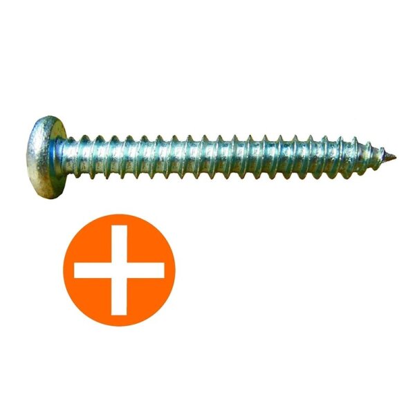 Linsen-Blechschraube BS100-613 verzinkt, DIN 7981, Kreuzschlitz PH2