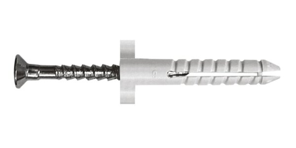 Profibau Nageldübel BS100-664 ND-S / ND-Z Ø 6/8 mm, Pack à 100 Stück, vormontiert, Polyamid verzinkt