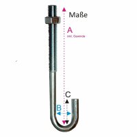 Profibau L-Haken BS100-669 M7 mit Mutter, Profil 8,...