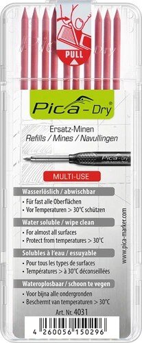 Pica Dry Ersatzminen Etui BS100-758 Rot/Gelb, Wasserlöslich, 10 Minen