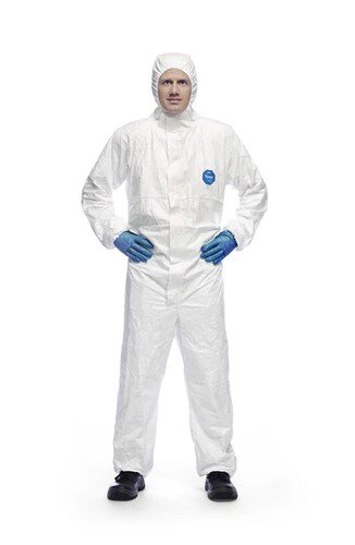 Tyvek 500 Xpert Schutzanzug BS100-800 Größe L/XL/XXL Weiß, mit Kapuze, Kat. III Typ 5 + 6