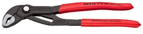 Knipex Cobra® Wasserpumpenzange BS100-825 Länge 180 mm & 250 mm, selbstklemmend, mit Knopfdruck