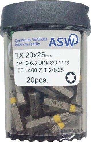 Profibau Tik-Tak Dose Bits BS100-844 TX10/TX15/TX30/TX40, 1/4 Zoll C 6,3, 20-teilig
