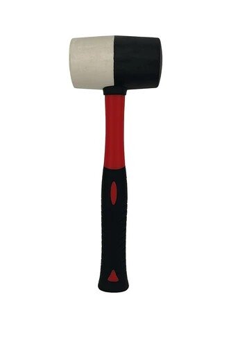 Profibau Gummihammer BS100-888 Weißer Kopf, 55/65/75 mm, Fleckfrei, Rutschfester Fiberglasstiel