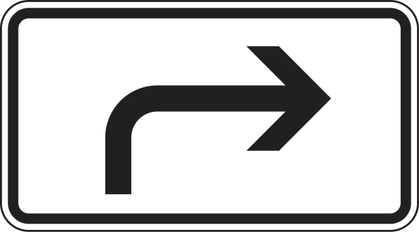 Richtung der Gefahrstelle, rechtsweisend