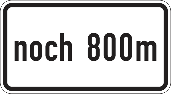 noch … m (gemäß VwV-StVO in Tunneln)