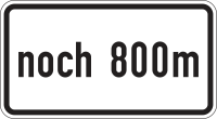 Zusatzzeichen 1001-32 „Reststrecke im Tunnel in...