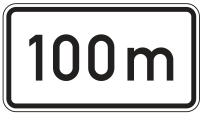 Entfernungsangabe in m (nur volle 50er)