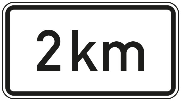 Entfernungsangabe in ... km