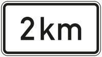 Entfernungsangabe in ... km