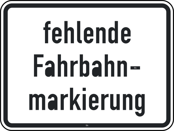 fehlende Fahrbahnmarkierung