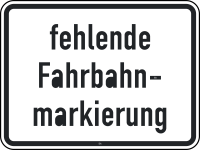 fehlende Fahrbahnmarkierung