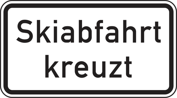 Skiabfahrt kreuzt
