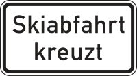 Zusatzzeichen 1007-55 „Skiabfahrt kreuzt“ -...