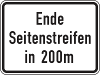 Ende Seitenstreifen in 200 m