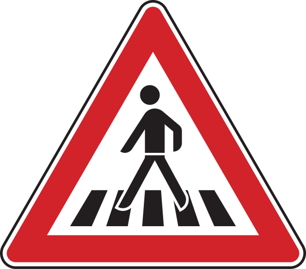 Fußgängerüberweg, Aufstellung rechts
