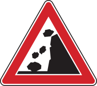 Verkehrszeichen 101-15 „Steinschlag, Aufstellung...