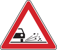 Verkehrszeichen 101-52 „Splitt, Schotter“ -...