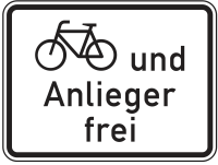 Zusatzzeichen 1020-12 „Radverkehr und Anlieger...
