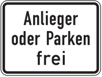 Anlieger oder Parken frei