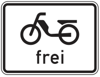 Zusatzzeichen 1022-11 „Mofas frei“ -...