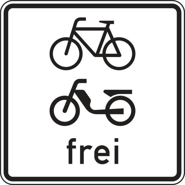 Radverkehr und Mofas frei