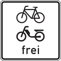 Zusatzzeichen 1022-14 „Radverkehr und Mofas...