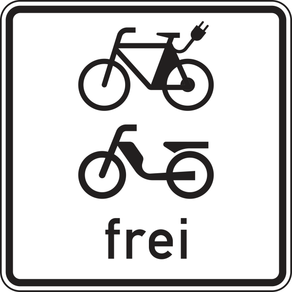 E-Bikes und Mofas frei