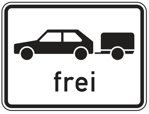 Personenkraftwagen mit Anhänger frei