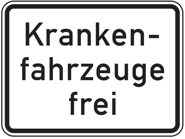 Krankenfahrzeuge frei