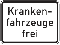 Krankenfahrzeuge frei