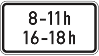 Zusatzzeichen 1040-31 „Zeitliche Beschränkung...