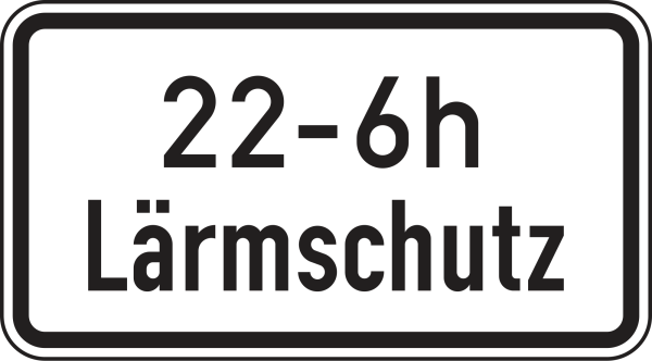 Lärmschutz (mit Zeitangabe ... - ... h)