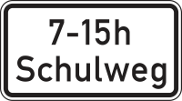 Zusatzzeichen 1040-36 „Schulweg (in Verbindung mit...