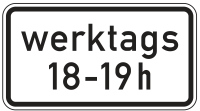 Zusatzzeichen 1042-31 „Zeitliche Beschränkung...