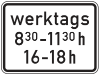 Zusatzzeichen 1042-32 „Zeitliche Beschränkung...