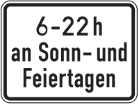 Zusatzzeichen 1042-35 „Zeitliche Beschränkung...