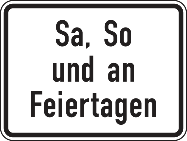 Sa, So und an Feiertagen