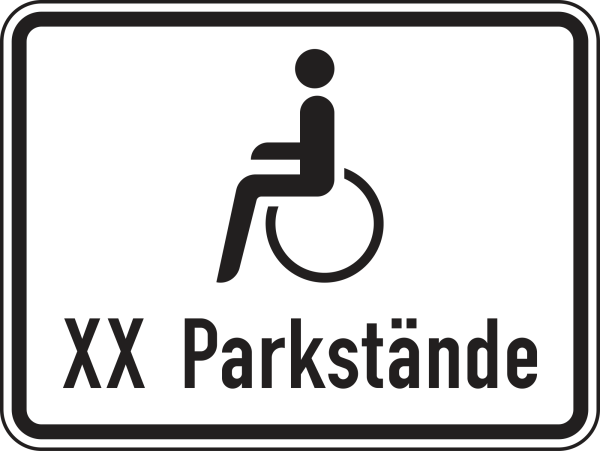 Nur Schwerbehinderte mit außergewöhnlicher Gehbehinderung und Blinde mit Anzahl der Parkstände