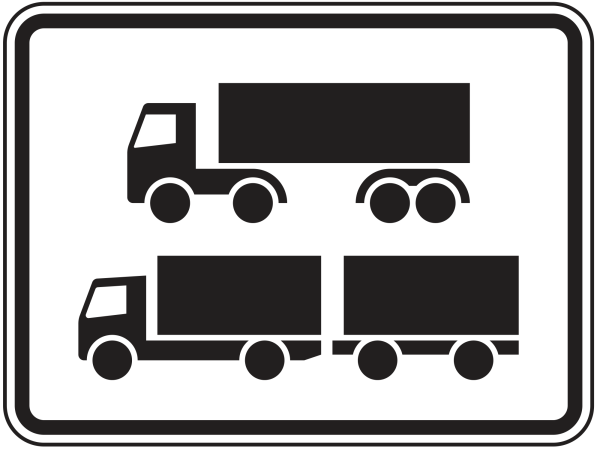 Nur Sattelkraftfahrzeuge und Lastkraftwagen mit Anhänger