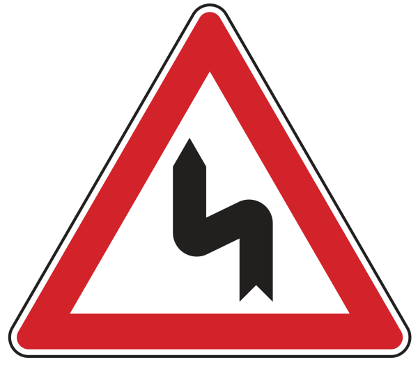 Doppelkurve, zunächst links
