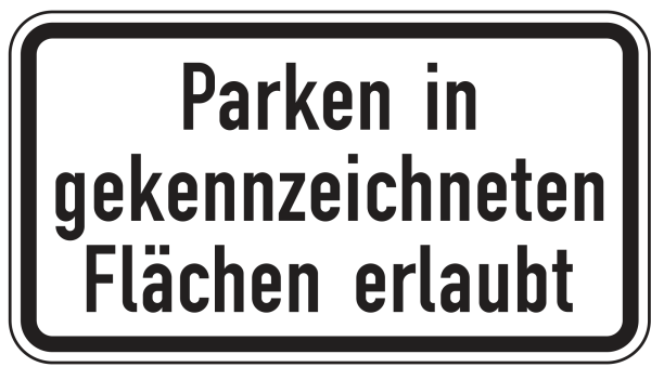 Parken in gekennzeichneten Flächen erlaubt