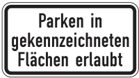 Zusatzzeichen 1053-30 „Parken in gekennzeichneten...