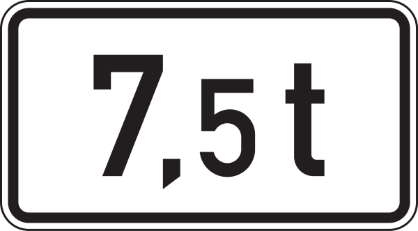 Massenangabe - 7,5 t