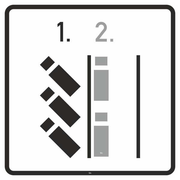 Lkw-Parken in Fahrgassen links