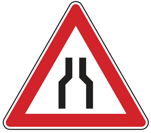 Verengte Fahrbahn