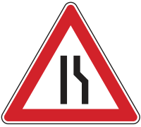 Verkehrszeichen 121-10 „Einseitig verengte...