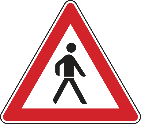 Fußgänger, Aufstellung links
