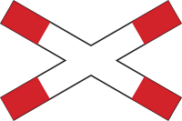 Andreaskreuz, liegend