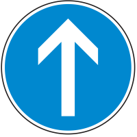 Vorgeschriebene Fahrtrichtung geradaus